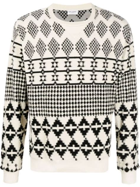 ysl jacquard sweater|farfetch YSL sweatshirts.